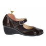 Pantofi dama din piele naturala cu bareta - Model casual P13 Maro